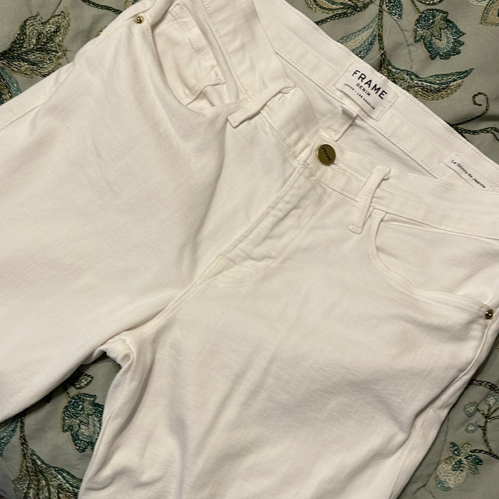 Frame Denim Jeans Le Skinny De Jeanne Foliage Eyelet Size 28 Work Twice Like New